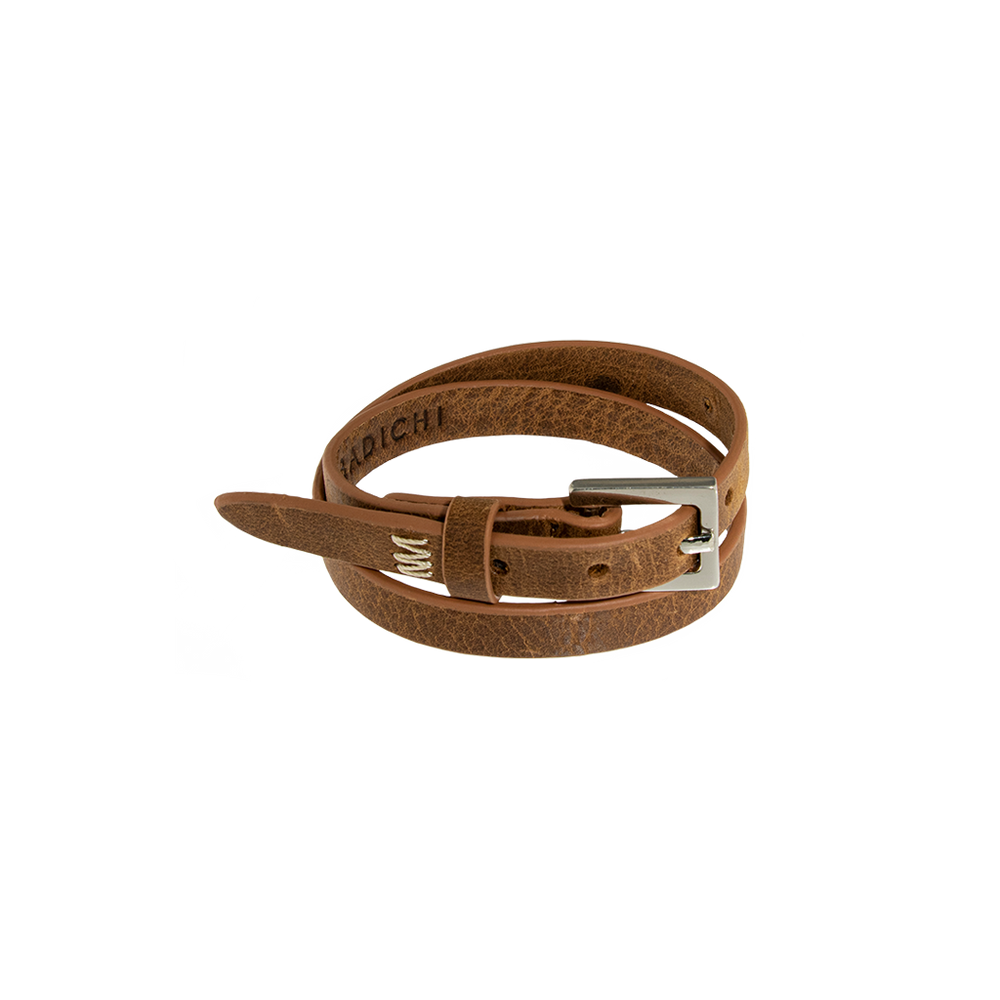 NYC Double Wrap Bracelet Men Cognac –