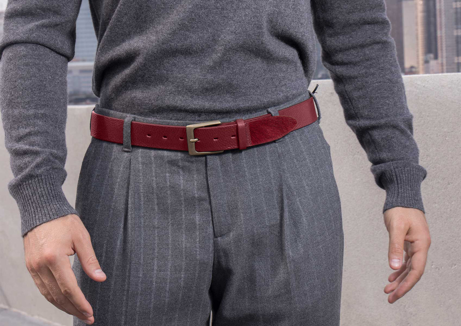 East Meets West Men Burgundy –