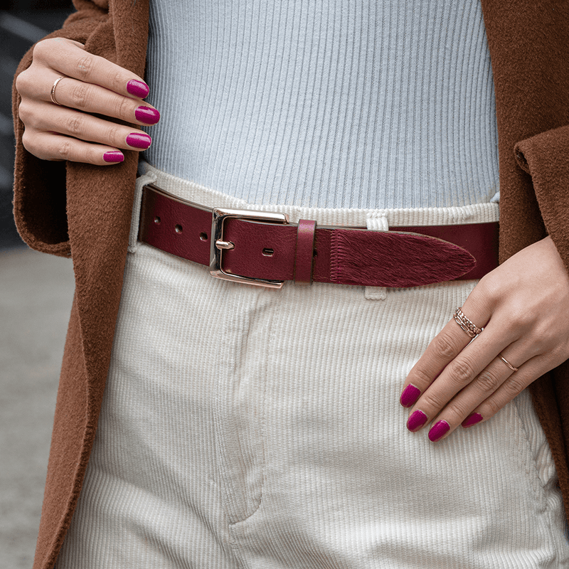 Burgundy waist shop belt